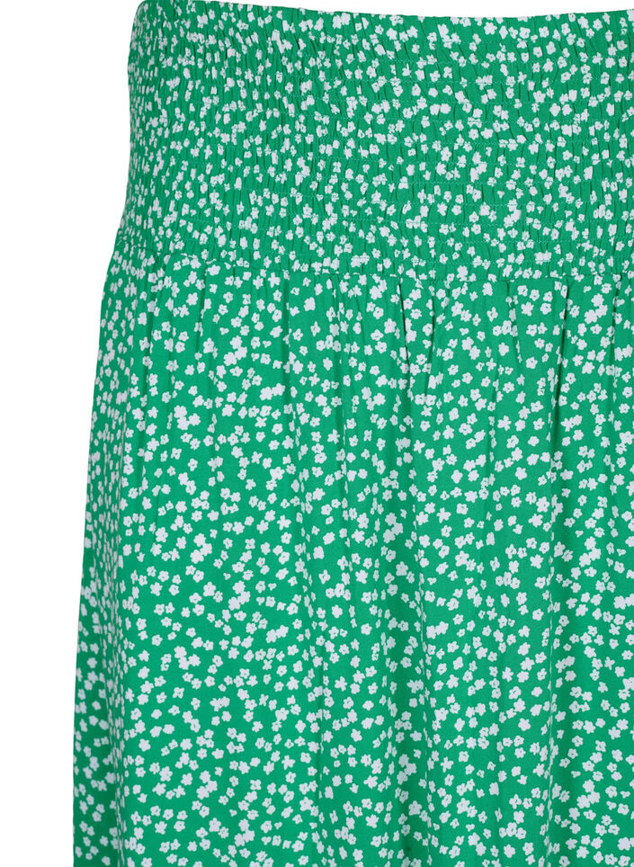 FLASH - Viscose maxi skirt with smocking, Green, Packshot image number 2
