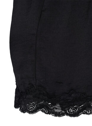 Pyjama shorts with lace, Black, Packshot image number 3