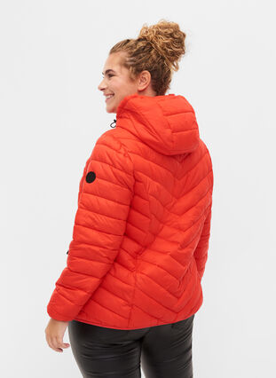 Lightweight jacket with hood, Fiery Red, Model image number 1