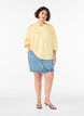 Blouse with smock and 3/4 sleeves, Yellow, Model image number 1
