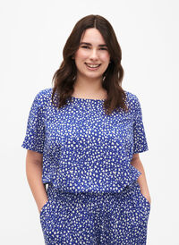FLASH - Short sleeve blouse with print, Surf the web Dot, Model