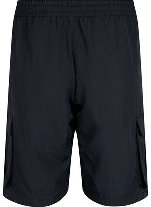 High-waisted Shorts with cargo pockets, Black, Packshot image number 1