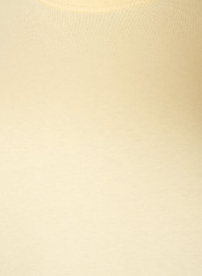 Basic cotton T-shirt with round neck, Yellow, Packshot image number 2