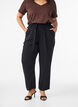 High-waisted viscose trousers, Black, Model image number 2