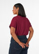 Striped T-shirt in viscose with a round neck, Red, Model image number 2