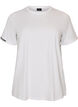 Cotton T-shirt with text embroidery, White, Packshot image number 0