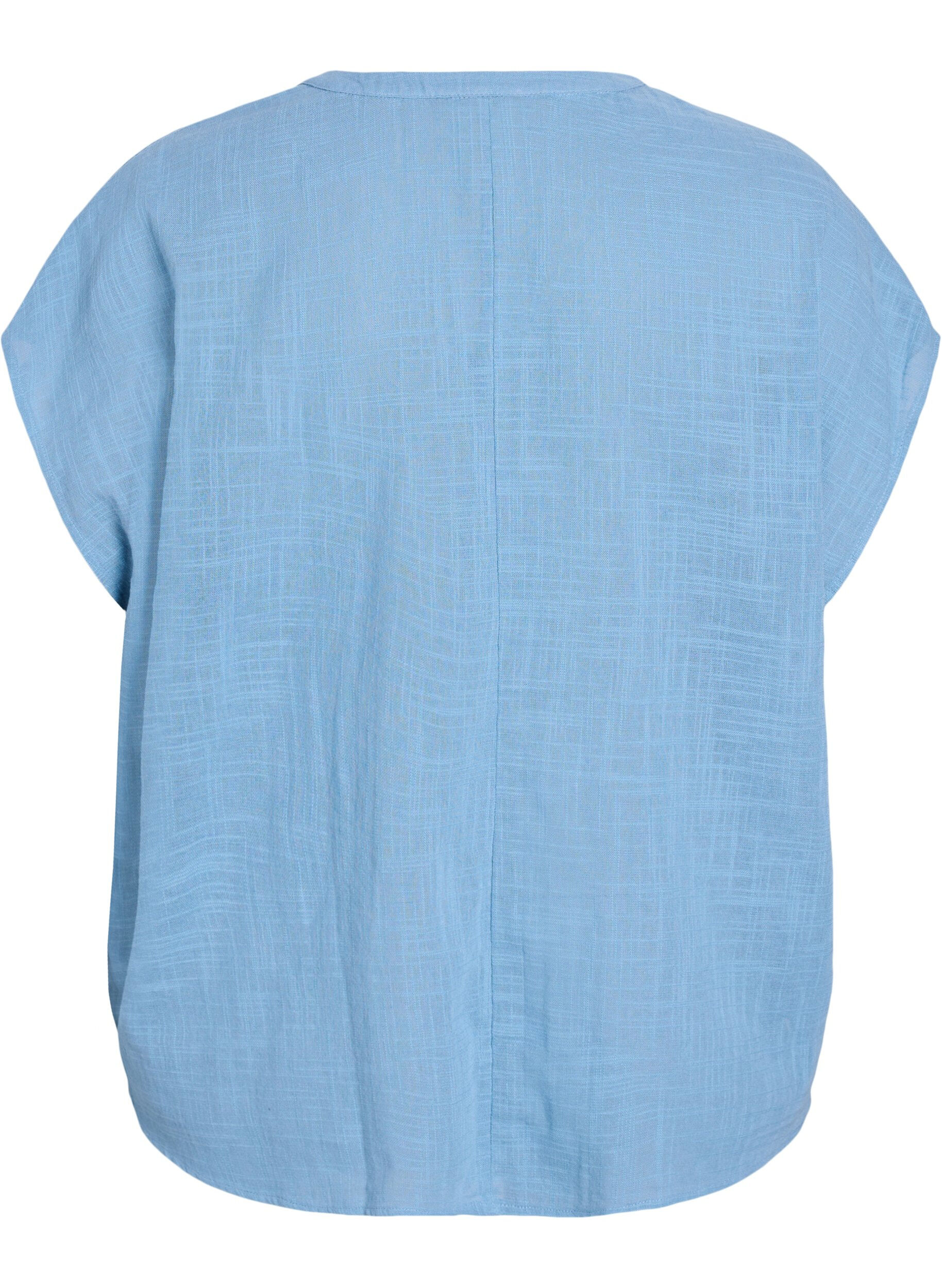 Zizzifashion Loose blouse with cap sleeves, Blue, Packshot image number 1