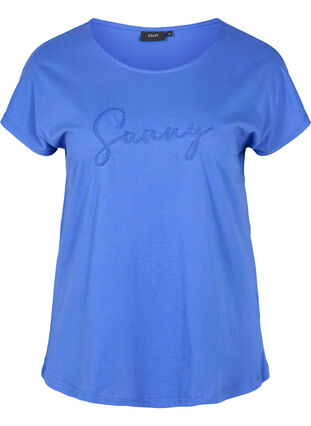 Loose short-sleeved cotton t-shirt, Dazzling Blue SUNNY, Packshot image number 0