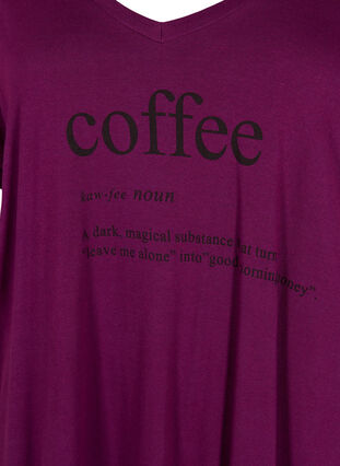 Cotton nightdress with print, D. Purple w. Coffee, Packshot image number 2