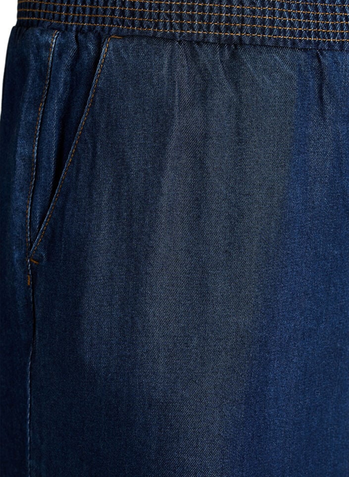 Wide-leg Lyocell trousers with a denim look, Blue, Packshot