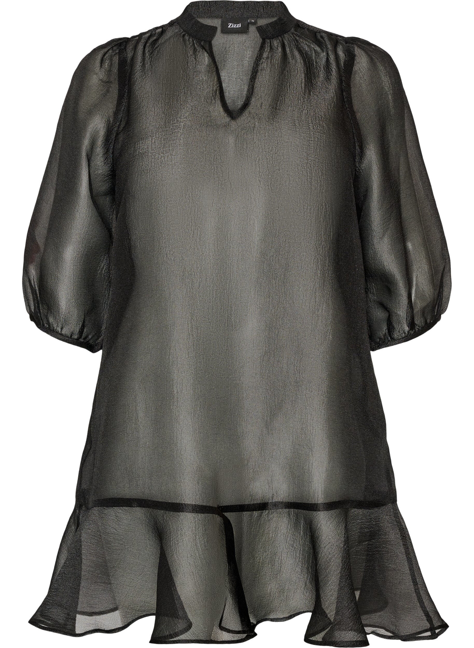 Short organza dress with ruffle hem