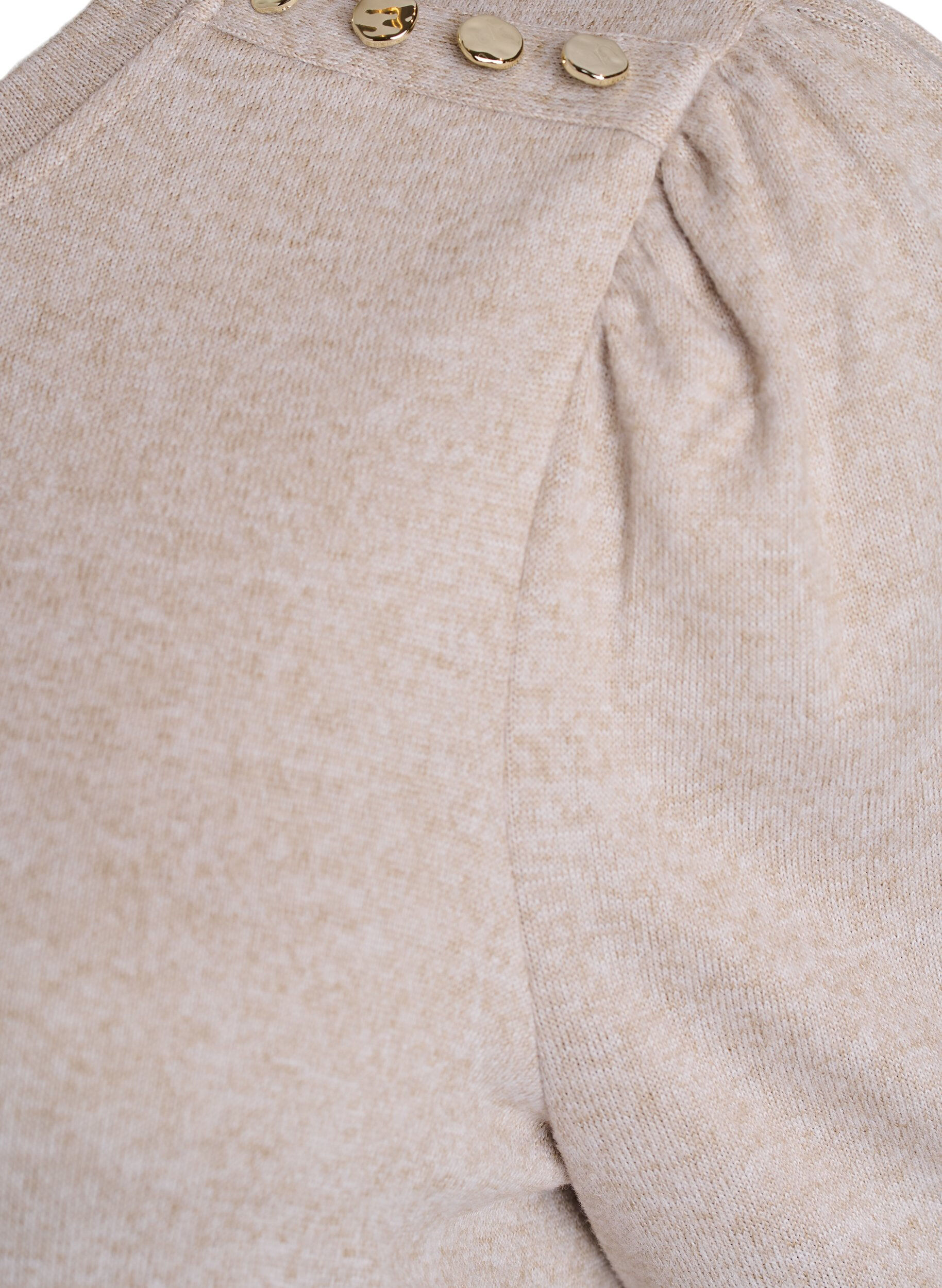ZizzifashionBlouse with button detail and short puff sleeves, Beige, Packshot image number 3