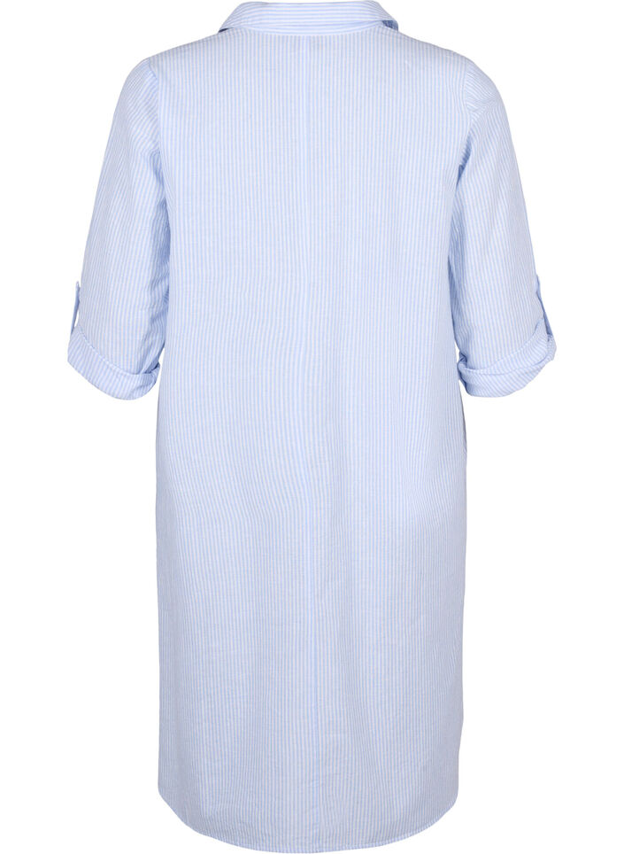 Striped dress made with cotton and linen, Serenity Wh. Stripe, Packshot image number 1