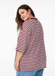 Striped blouse with 3/4 sleeves and button detail, Red, Model image number 2