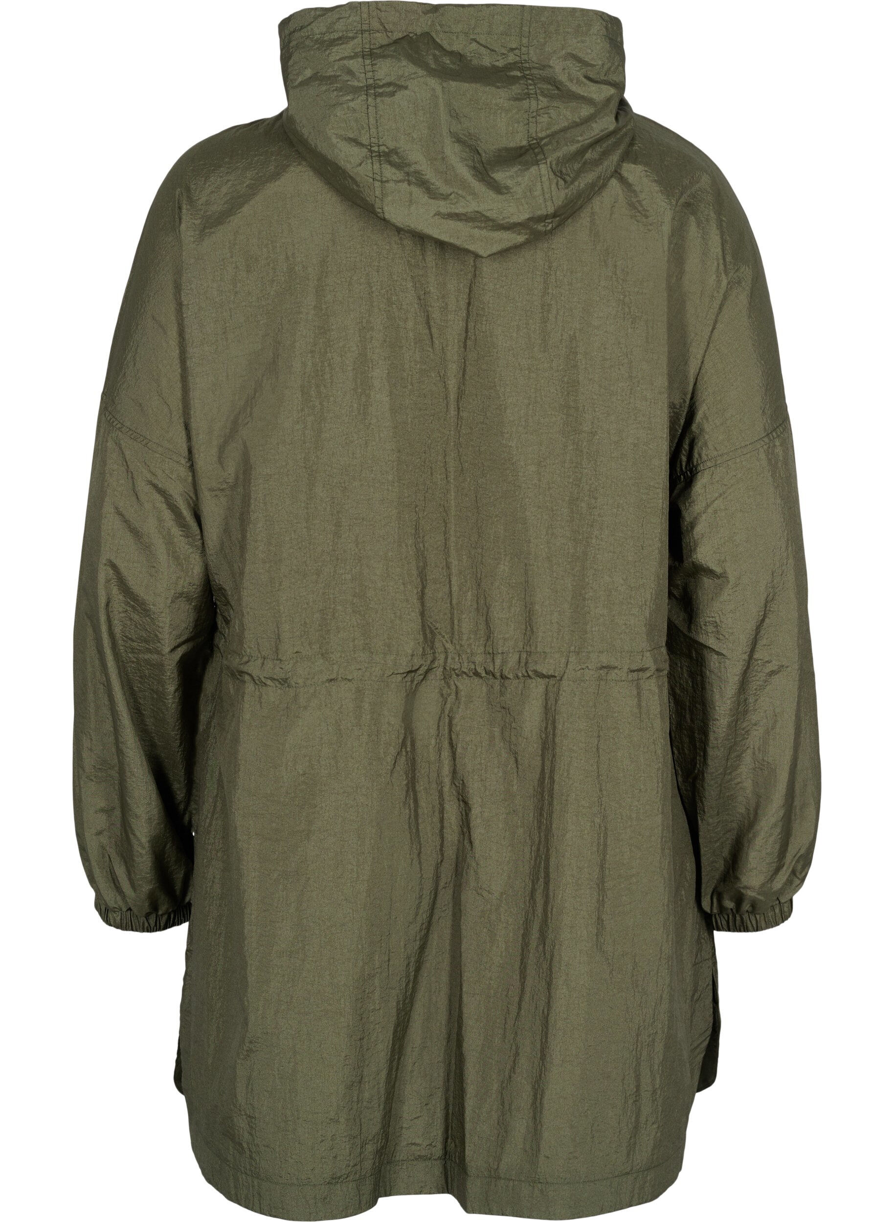 Zizzifashion Long anorak with hood and pocket, Grape Leaf, Packshot image number 1