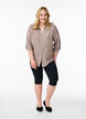 Shirt in linen and viscose with 3/4 sleeves, Brown, Model image number 1
