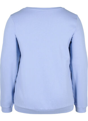 Cotton sweatshirt with text print, Blue Heron, Packshot image number 1