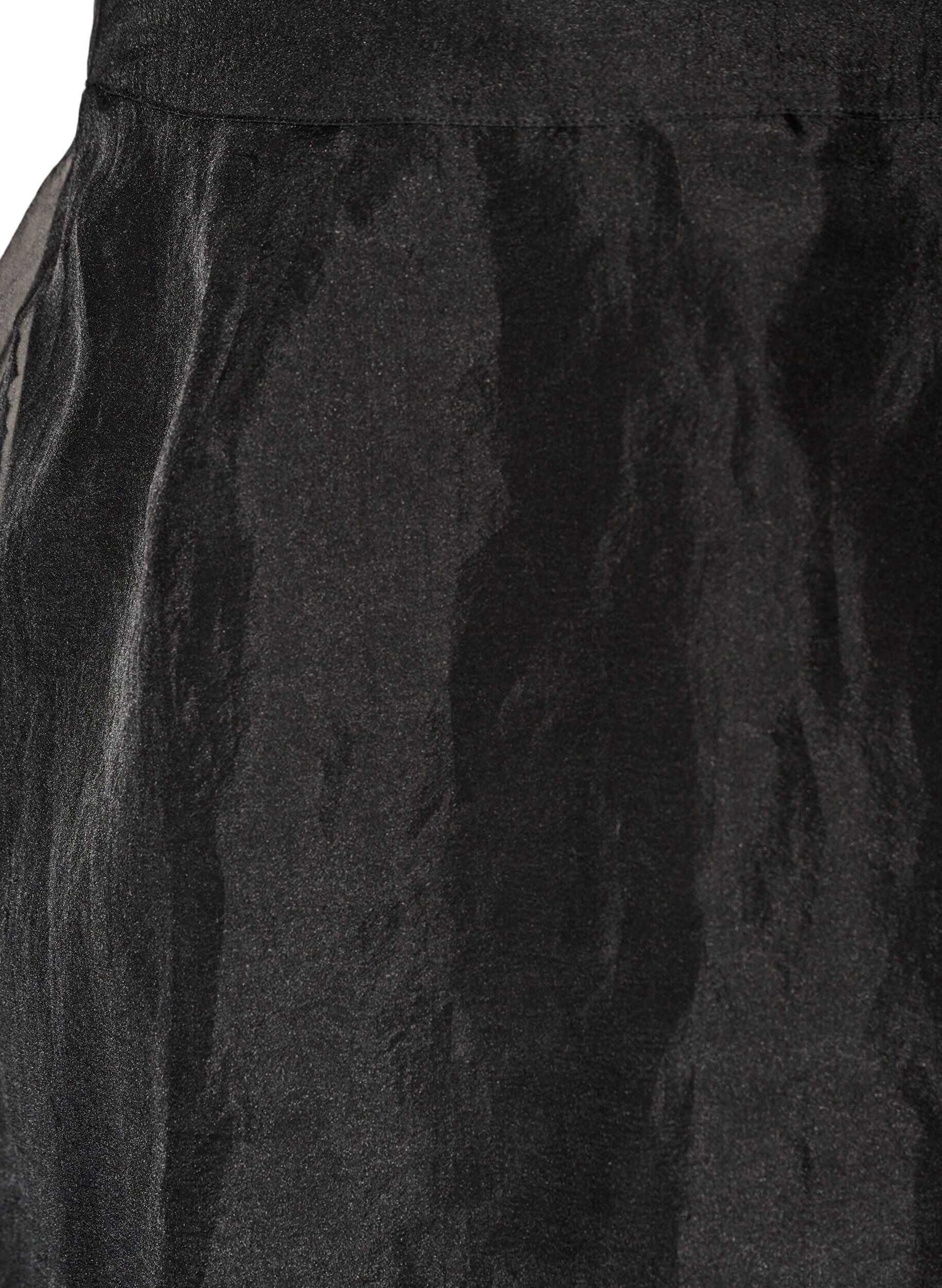 ZizzifashionLong organza-look skirt, Black, Packshot image number 2