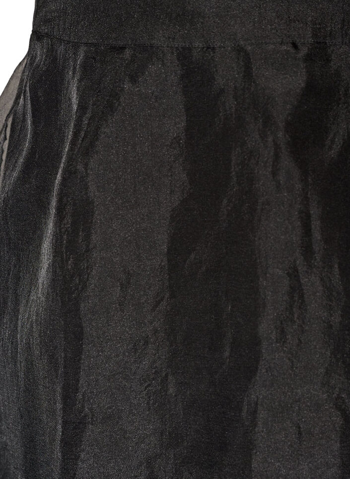 Long organza-look skirt, Black, Packshot image number 2