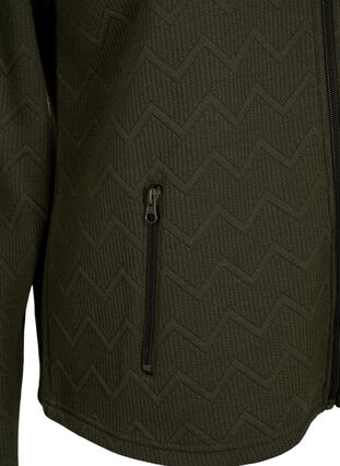 Sporty fleece jacket with pockets, Forest Night, Packshot image number 3