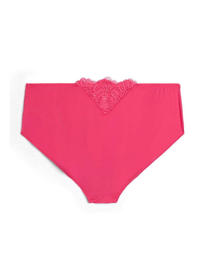 Microfibre briefs with lace details, Pink, Packshot image number 1
