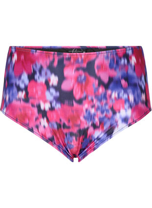 Bikini bottom with print and high waist, Pink Flower AOP, Packshot image number 0