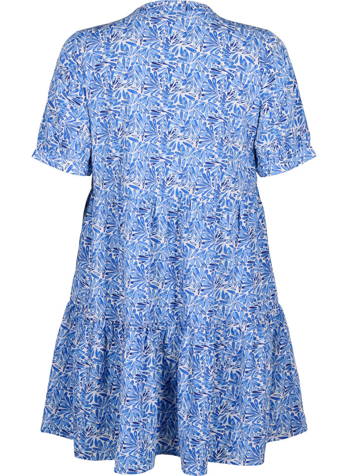 FLASH - Printed A-line dress, White Blue AOP, Packshot image number 1