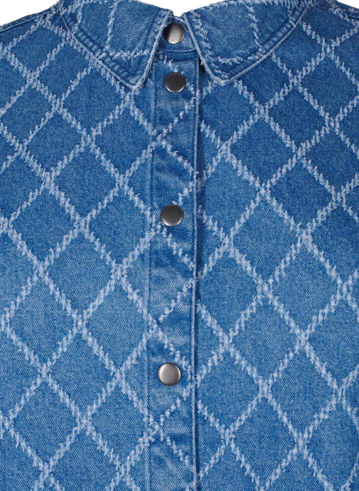 Denim shirt with destroy pattern, Blue Denim, Packshot image number 2