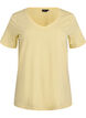 Short-sleeved t-shirt with v-neck, Yellow, Packshot image number 0