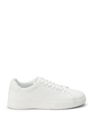 Wide fit leather trainers, White, Packshot