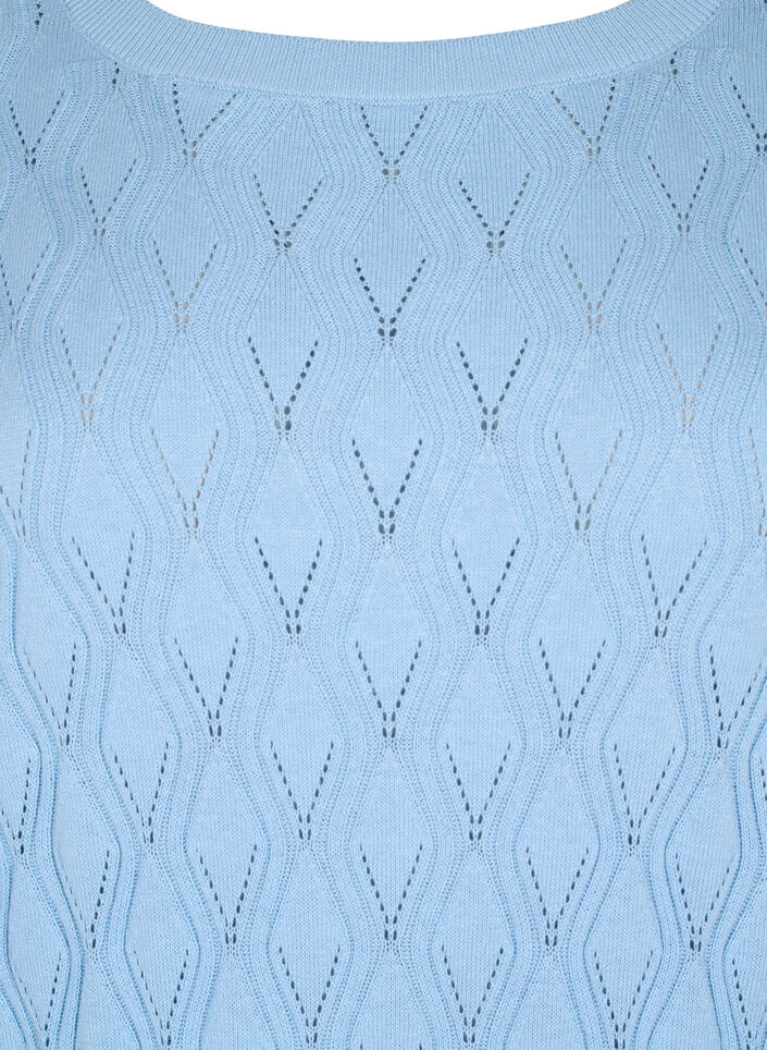 Pullover with hole pattern and boat neck	, Blue Bell, Packshot image number 2