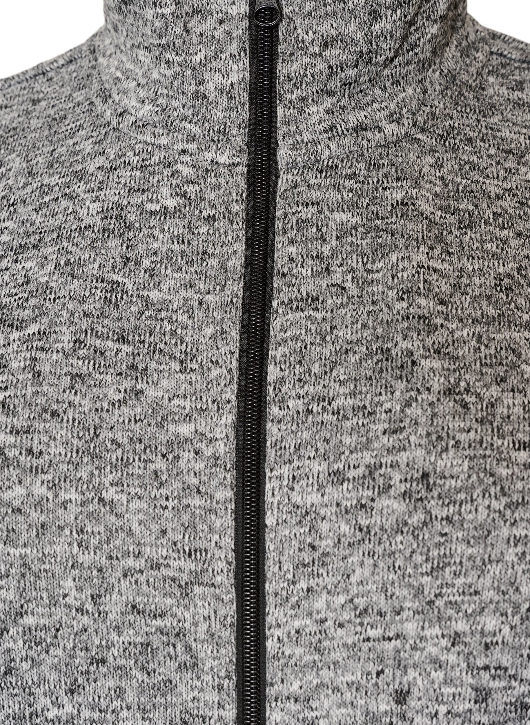 ZizzifashionTraining cardigan with contrast panels and a high collar, Dark Grey, Packshot image number 2