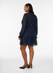 Short dress with ruffle details and a tie-belt, Blue, Model image number 2