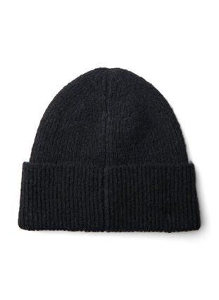 Knitted beanie with wool, Black, Packshot image number 1