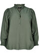 Blouse with ruffle collar, Green, Packshot image number 0