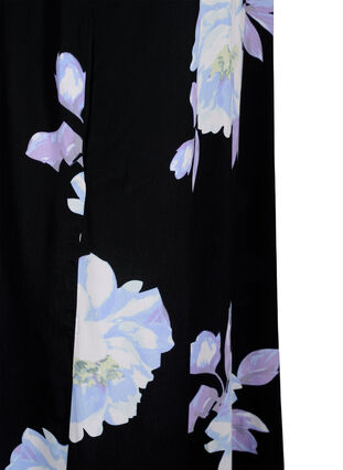 Floral viscose dress with short sleeves, Black Big Flower AOP, Packshot image number 3