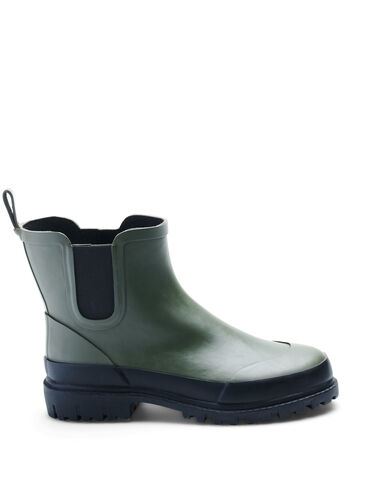 Short rubber boot in wide fit, Army Green/Black, Packshot image number 0