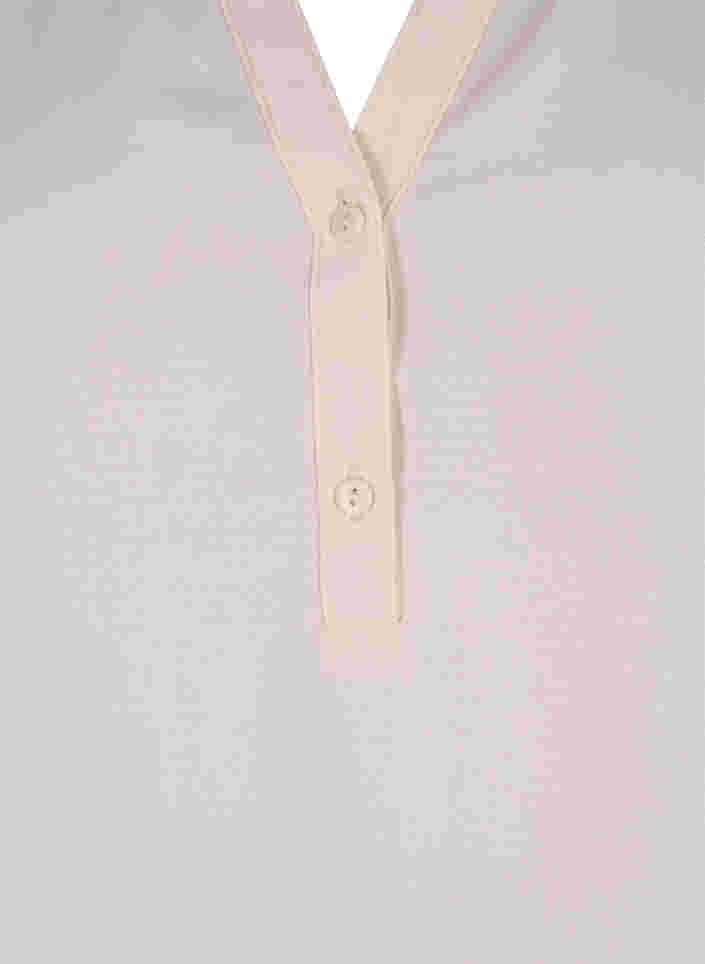 Long-sleeved blouse with v-neck, Warm Off-white, Packshot image number 2
