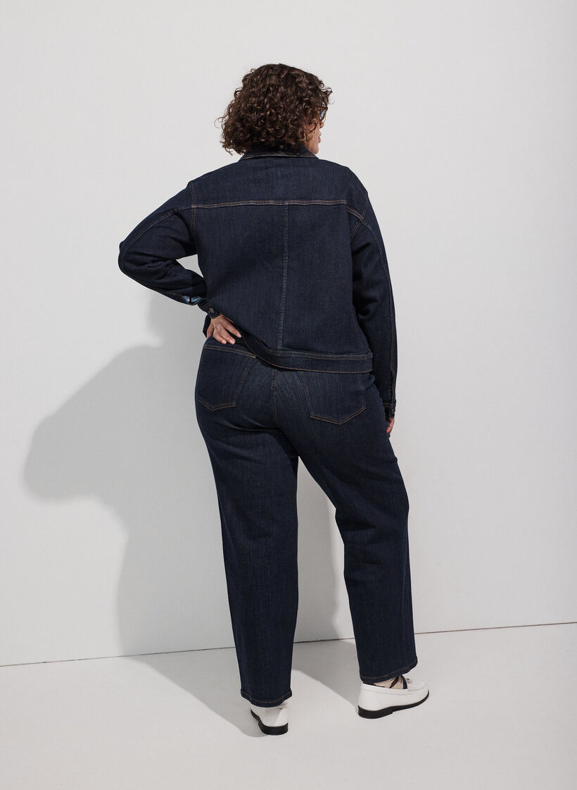Straight fit Kiana jeans with high waist, Blue, Model image number 2