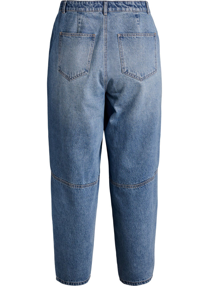 High-waisted barrel jeans, Blue, Packshot