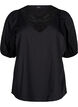Short-sleeved blouse with lace detail, Black, Packshot image number 0