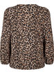 Blouse with long sleeves and leopard print, Brown, Packshot image number 1