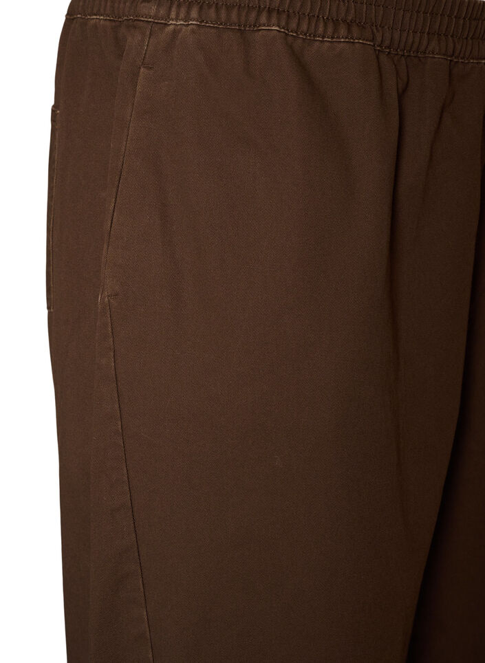 Barrel jeans with a high waist and elasticated waistband, Brown, Packshot image number 2