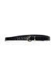 Faux leather belt with crocodile pattern, Black, Packshot image number 2