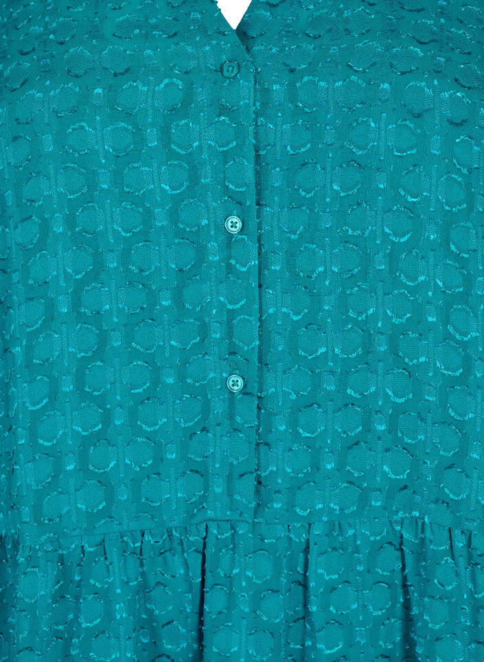 Jacquard dress with ruffle collar, Deep Lake, Packshot image number 2