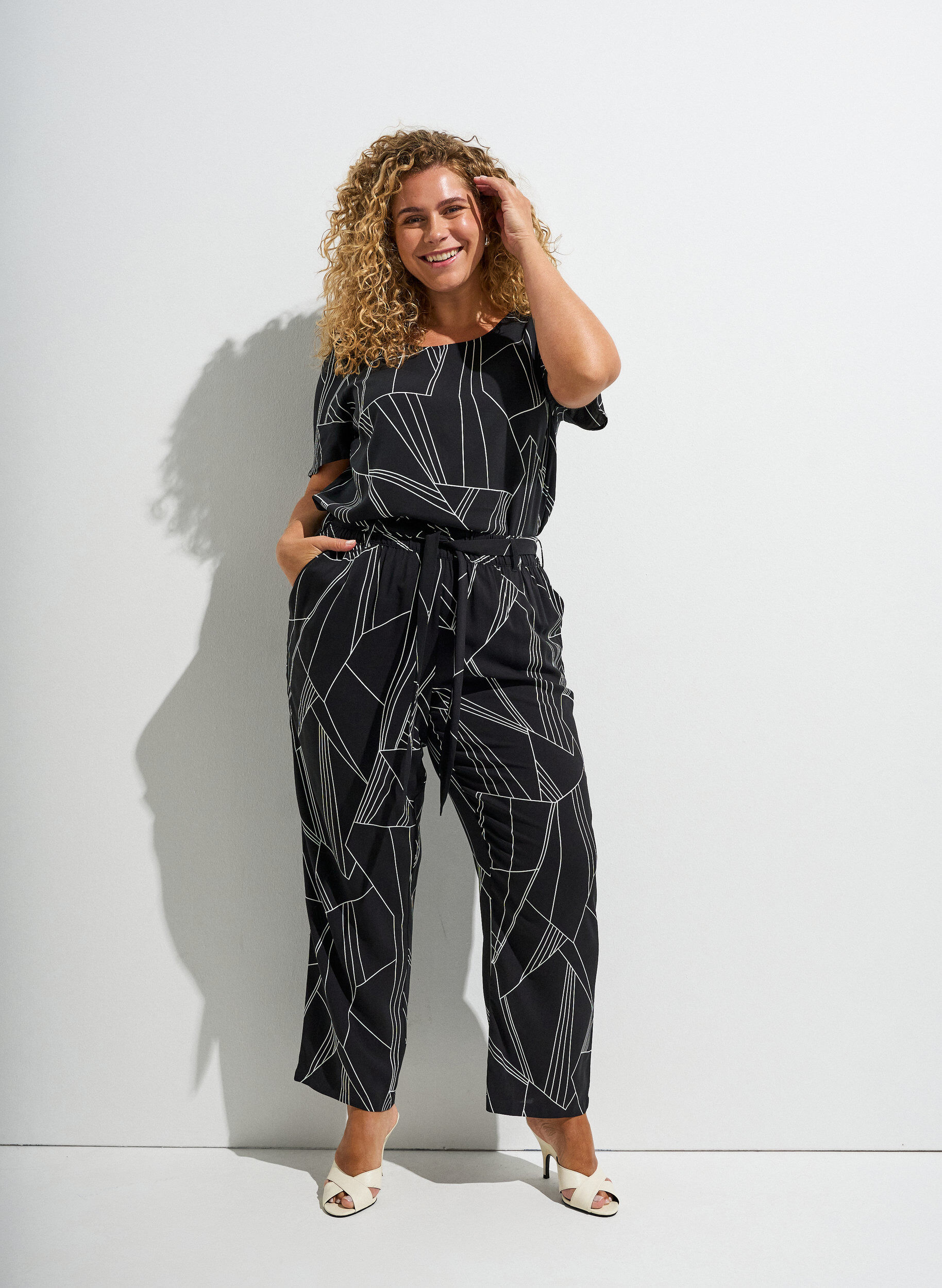 FLASH - Short sleeve viscose blouse with print