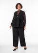 Sleeveless peplum blouse with decorative buttons, Black, Model image number 1