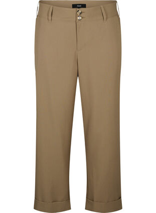 High-waisted pants with fold-up, Petrified Oak, Packshot image number 0