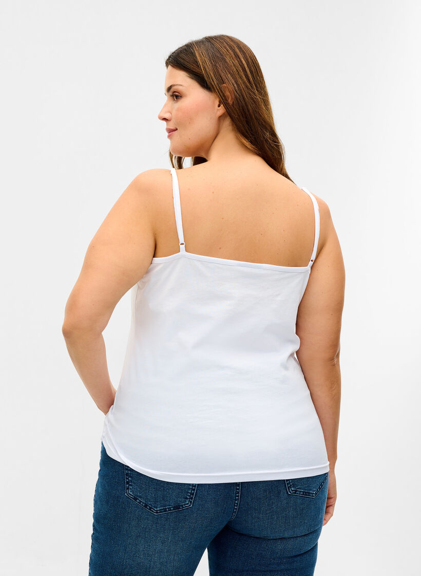 Cotton basic top 2-pack, Black/Bright White, Model image number 1