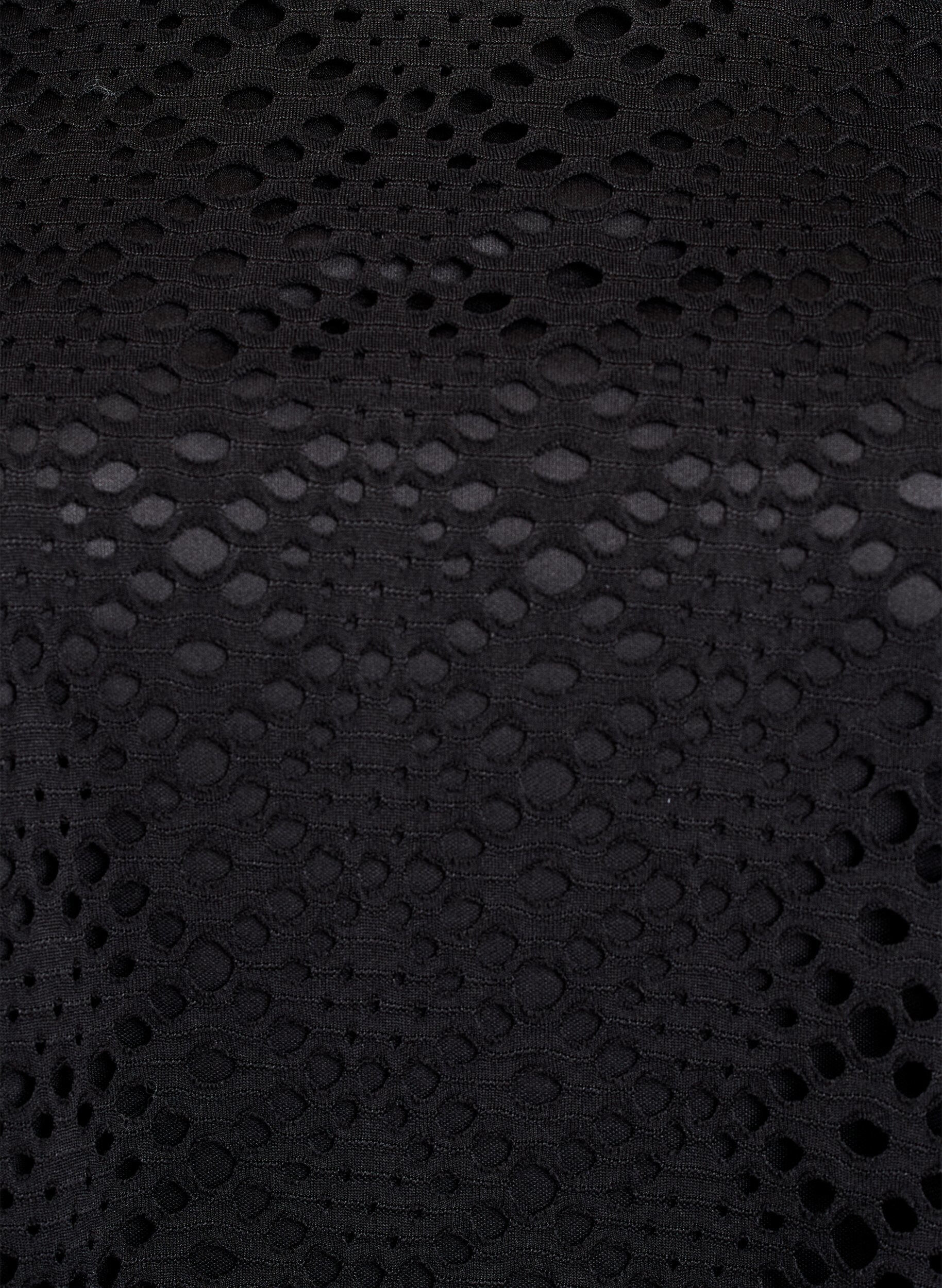 ZizzifashionKnee-length dress with eyelet pattern and short sleeves, Black, Packshot image number 2